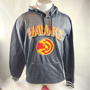 Atlanta Hawks Sweatshirt Mens Medium Gray Hoodie NBA Ultra Game Pullover Graphic